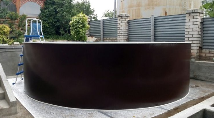 Круглый бассейн ЛАГУНА 5,49х1,25 м (темный шоколад RAL 8017)