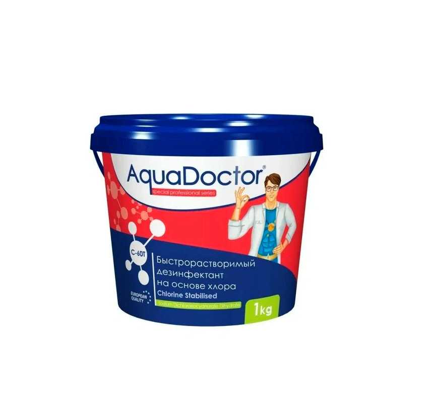 Хлор быстрого действия AquaDoctor C-60 в гранулах,1 кг