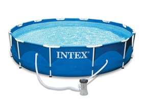 Каркасный бассейн INTEX круглый Metal Frame 366х76 см, фильтр-насос, арт.28212NP